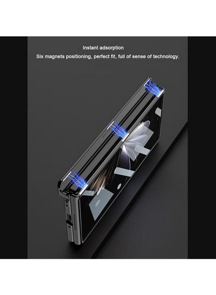 Generic Mi Mix Fold 2, Magnetic Hinge Protection Transparent Plating Hard PC Plating Case