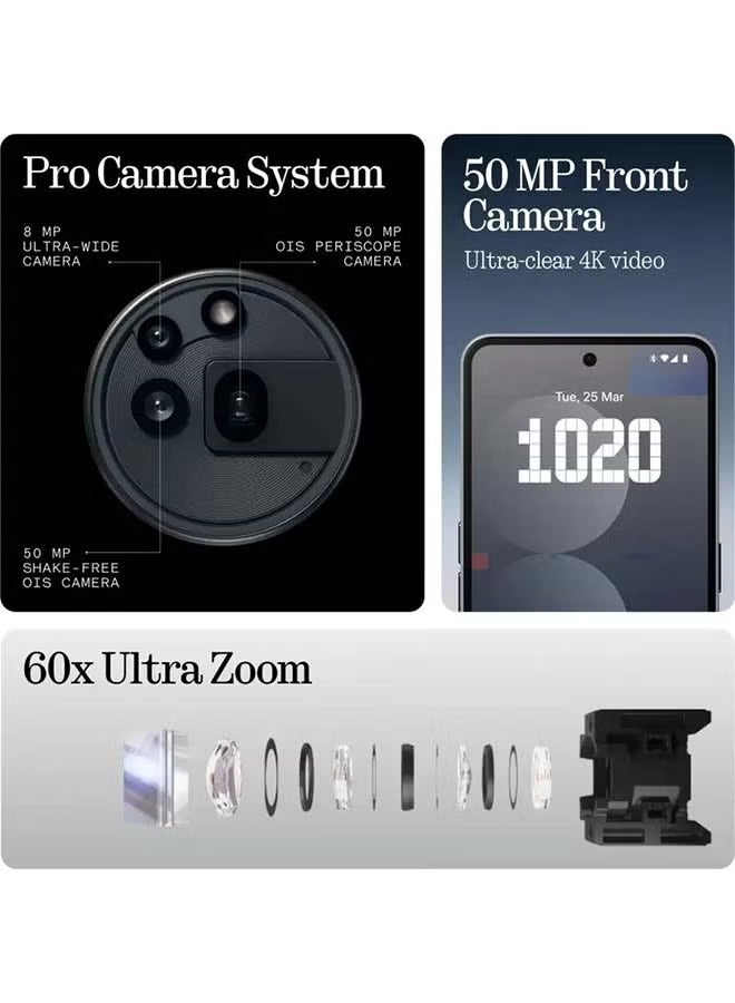 Nothing Phone 3a Pro 5G Dual SIM Black 12GB RAM 256GB With CMF Buds And CMF Watch Pro 2 - Middle East Version