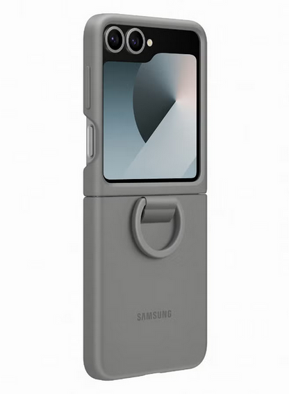 Samsung Galaxy Z Flip6 Silicone Case With Ring Gray