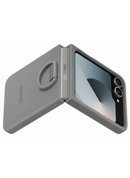 Samsung Galaxy Z Flip6 Silicone Case With Ring Gray