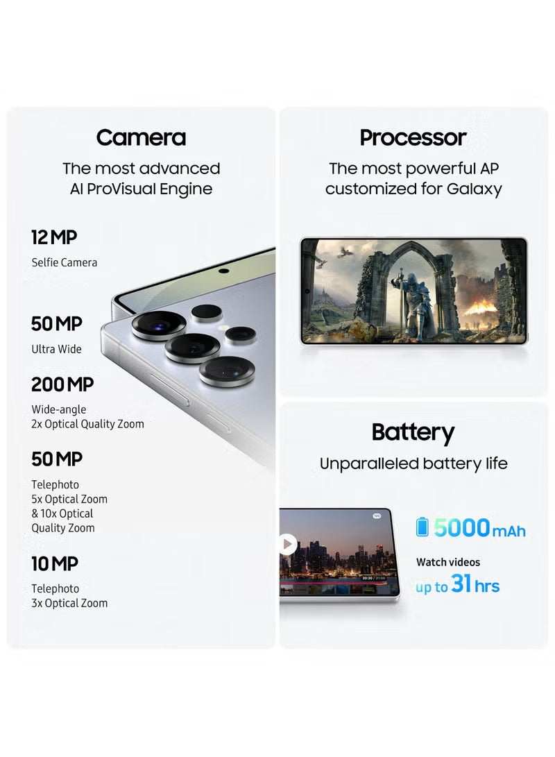 Galaxy S25 Ultra AI Dual SIM Titanium Grey 12GB RAM 512GB 5G - Middle East Version